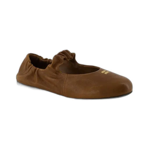 Miu Miu Logo-Detailed Ballet Flats