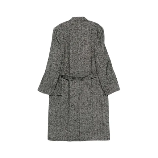 Double-Breastedlong-Sleevedcoat