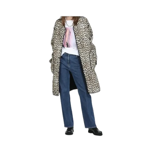 Long Leopard-Print Double-Faced Parka