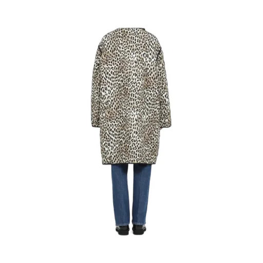 Long Leopard-Print Double-Faced Parka
