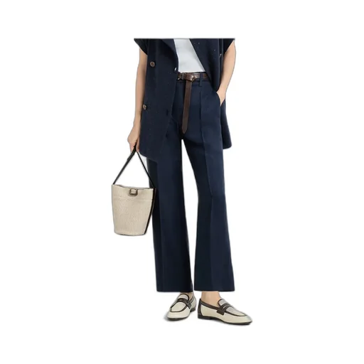 Brunello Cucinelli Fluid Twill Cigarette Trousers
