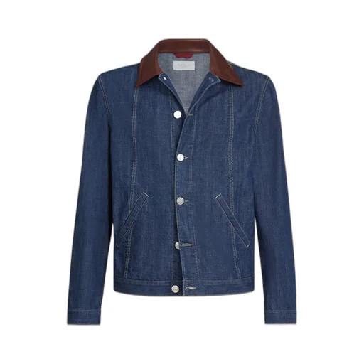Brunello Cucinelli Single Breasted Denim Jacket