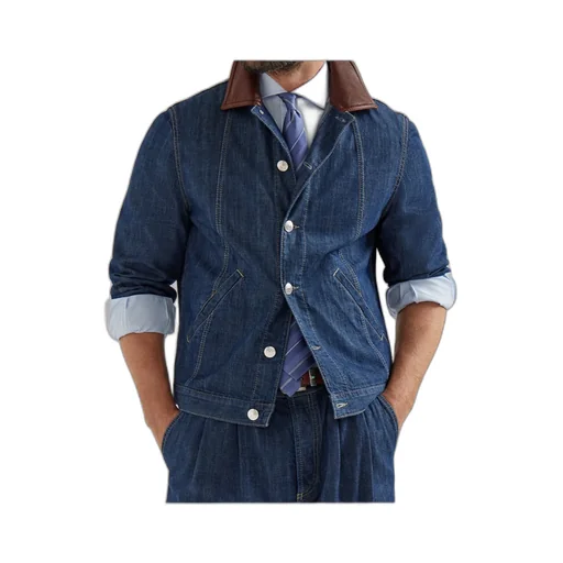 Brunello Cucinelli Single Breasted Denim Jacket
