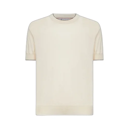 Brunello Cucinelli Short Sleeved Ribbed Jumper