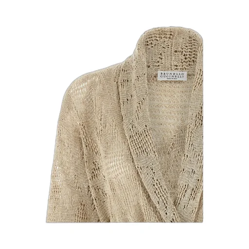 Brunello Cucinelli Crochet Belted Cardigan