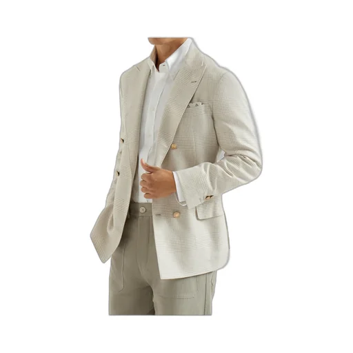 Prince Of Wales-Pattern Double-Breasted Blazer