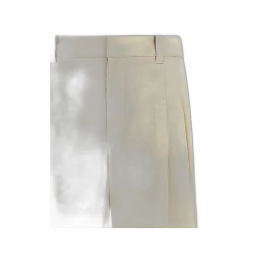 Brunello Cucinelli Wide Leg Pleated Trousers