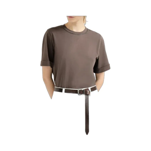 Brunello Cucinelli Shiny Trims Jersey T-Shirt