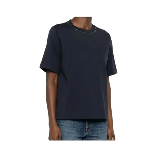 Brunello Cucinelli Shiny Trims Jersey T-Shirt