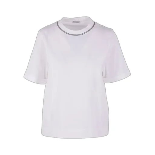 Brunello Cucinelli Shiny Trims Jersey T-Shirt