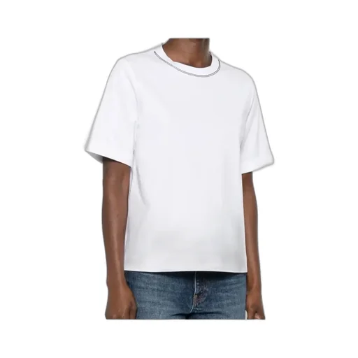 Brunello Cucinelli Shiny Trims Jersey T-Shirt