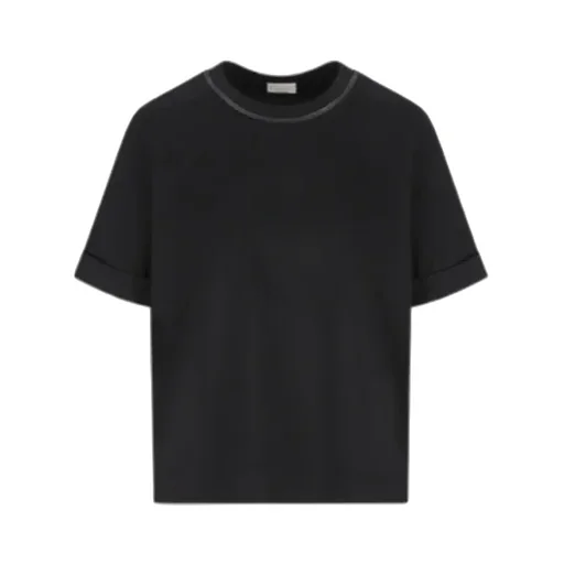 Brunello Cucinelli Shiny Trims Jersey T-Shirt