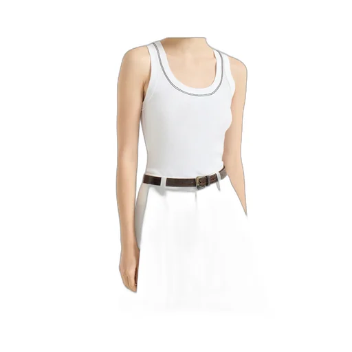 Brunello Cucinelli Shiny Trim Tank Top