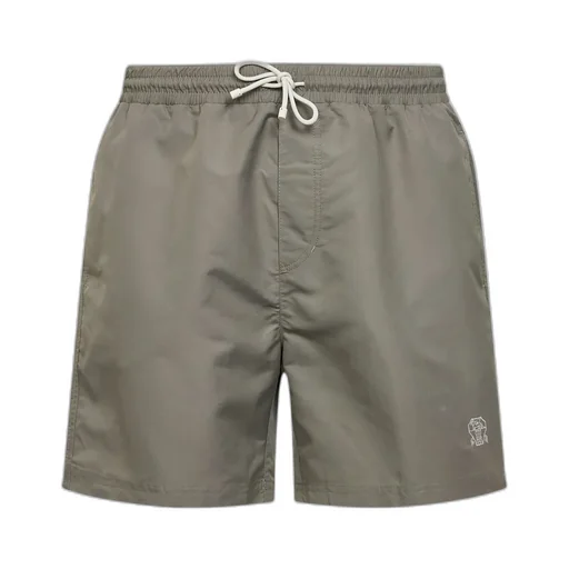 Brunello Cucinelli Logo Detailed Drawstring Swim Shorts