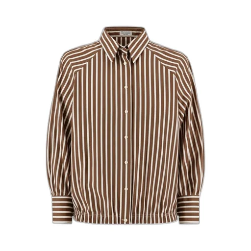 Brunello Cucinelli Striped Long-Sleeve Shirt