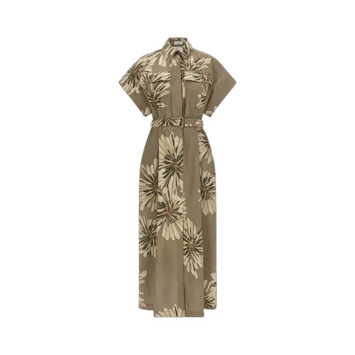 Brunello Cucinelli Printed Belted Dress