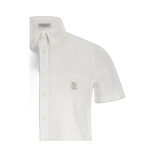 Brunello Cucinelli Logo Embroidered Shirt