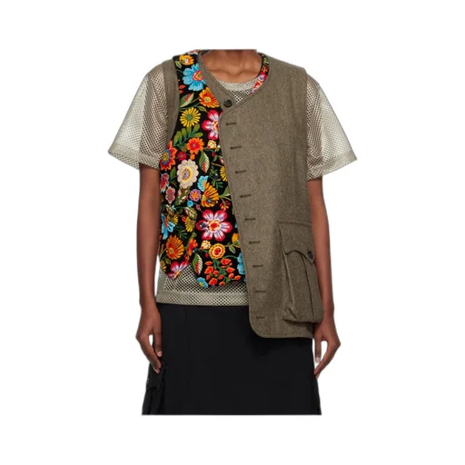 Floral Pattern Embroidery Vest