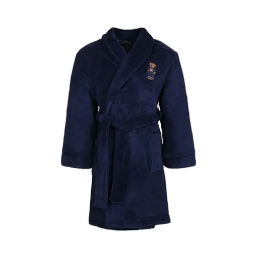 Blue Bathrobe For Boy With Logo