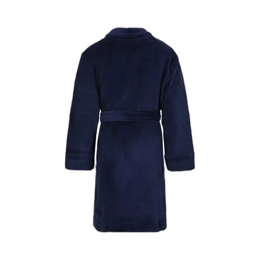 Blue Bathrobe For Boy With Logo