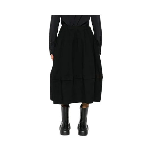 Elasticated-Wais Panelled Midi Skirt