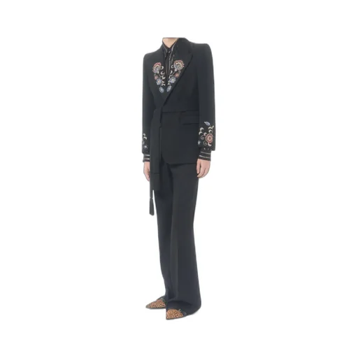 Embroidered Belt Jacket
