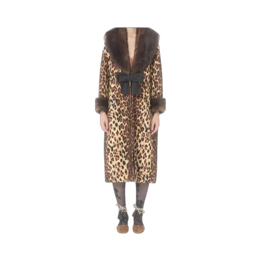 Valentino Fauve Eclat Spotted Cloth Coat