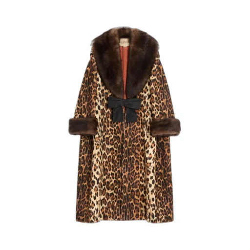Valentino Fauve Eclat Spotted Cloth Coat
