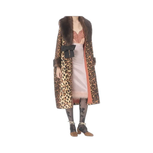 Valentino Fauve Eclat Spotted Cloth Coat