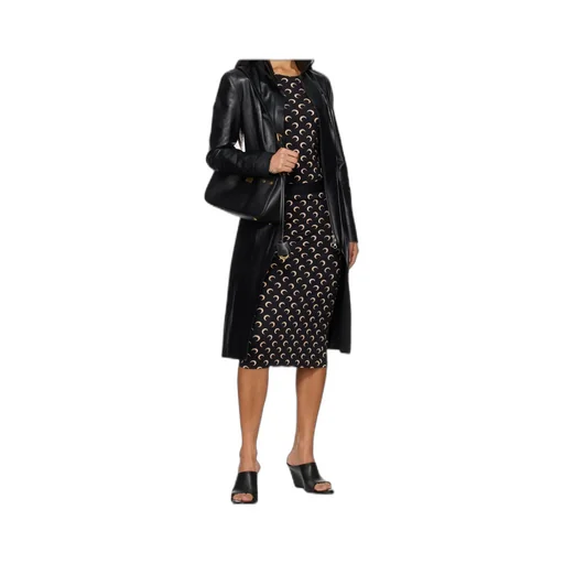 Black Moon Printed Jersey Midi Skirt