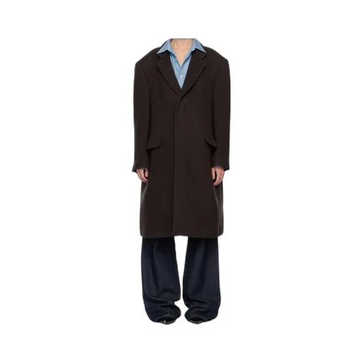 Drop-Shoulder Wool Coat