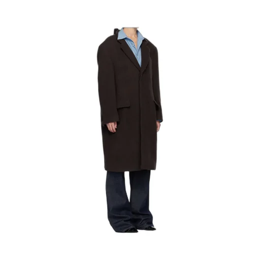 Drop-Shoulder Wool Coat