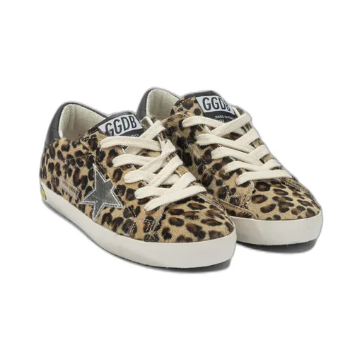 Golden Goose Kids Leopard-Pattern Lace-Up Sneakers