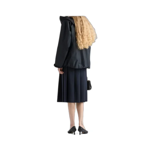 Prada Pleated Belted Midi Skirt