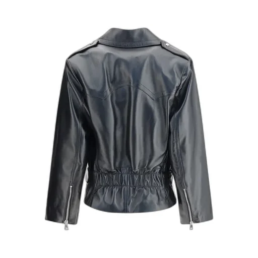 Long-Sleeved Leather Jacket