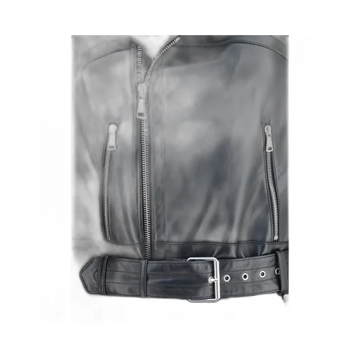 Long-Sleeved Leather Jacket