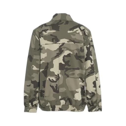 Zippered Camouflage Casual Jacket