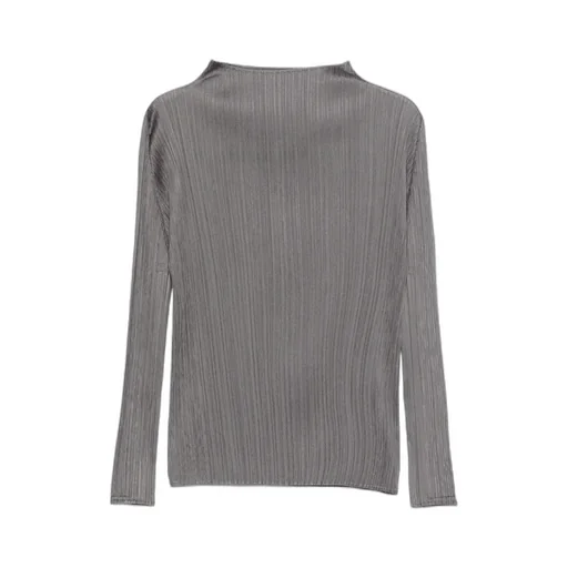 Pleats Please Issey Miyake Mock Neck Long-Sleeved Top