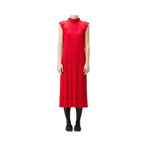 Pleats Please Issey Miyake Pleated Midi Dress