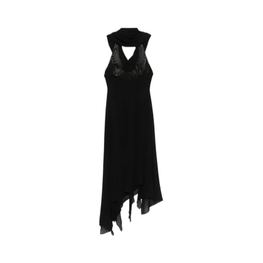 Disa Cowl-Neck Asymmetric Midi Dress