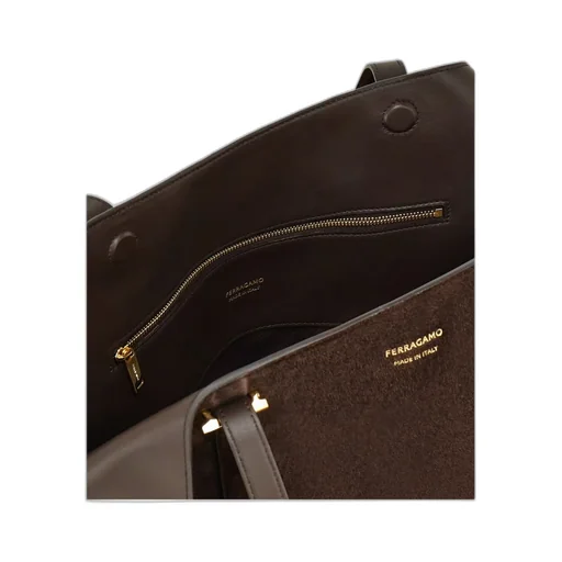 Ferragamo Large Folded-Sides Top Handle Bag
