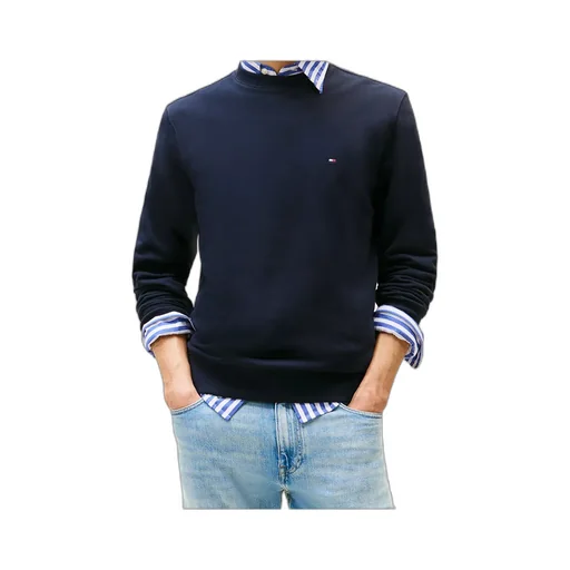 Flag Embroidery Terry Crew Neck Sweatshirt