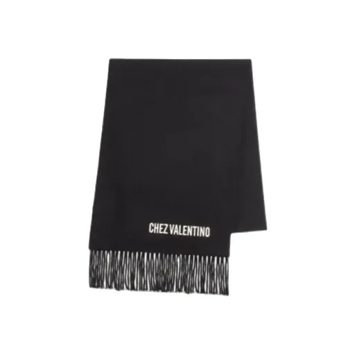 Chez Valentino-Embroidery Fringed Scarf
