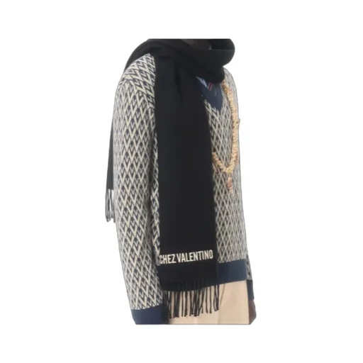 Chez Valentino-Embroidery Fringed Scarf
