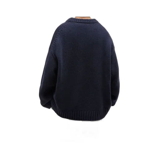 Dark Blue Wool Mix Jumper