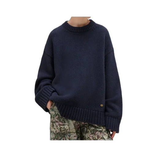 Dark Blue Wool Mix Jumper