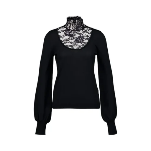 Valentino Lace Detailed Long-Sleeve Knit Sweater
