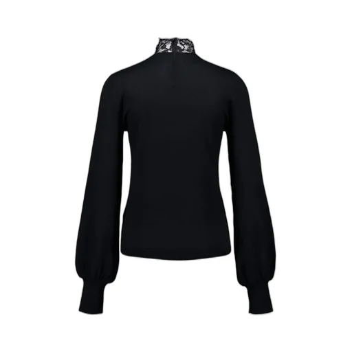 Valentino Lace Detailed Long-Sleeve Knit Sweater