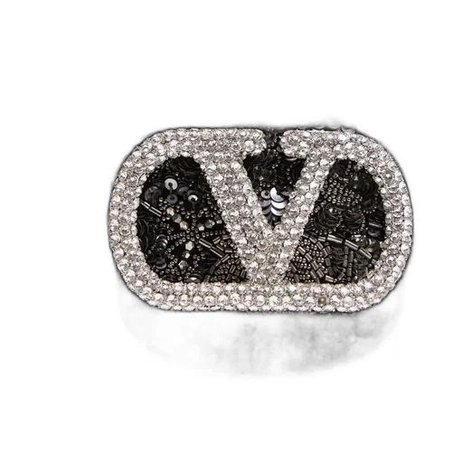 Valentino Loc Embellished Foldover Top Small Shoulder Bag