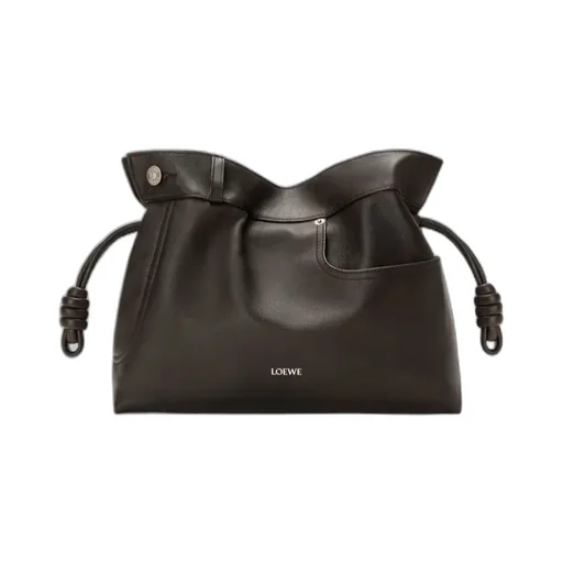 Panta Medium Flamenco Clutch In Shiny Calfskin